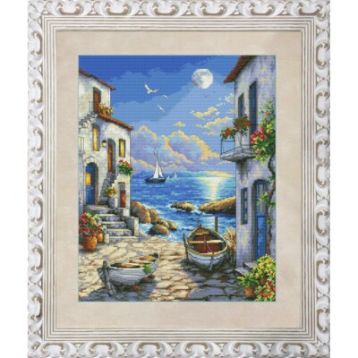 Counted Cross stitch kit Evening coastline DIY