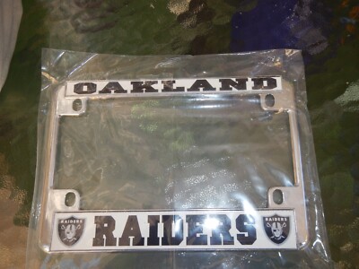 OAKLAND RAIDERS  MOTORCYCLE SILVER LICENSE FRAME ( US M/C )