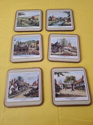 Pimpernel Cork Coasters ''Stately Homes'' Set of 6 in original box 