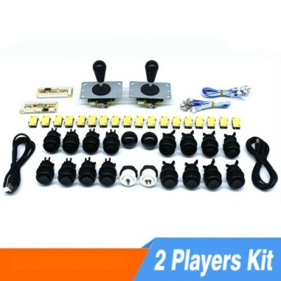 2 Players Arcade Buttons and Joystick HAPP Kit Controller USB Encoder MAME DIY