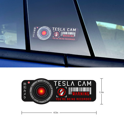 Tesla Model Y, 3, X, S Sentry Mode Security Warning Sticker. 2 Tesla Cam Sticker
