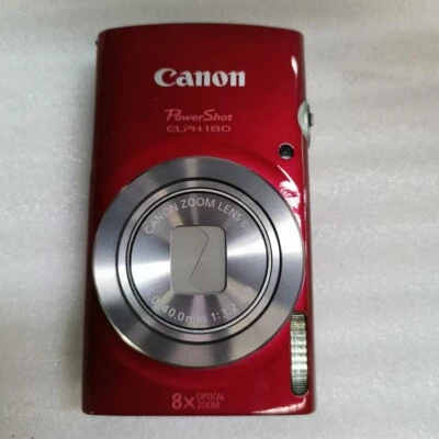 中古 Canon PowerShot ELPH 180 レッド Canon PowerShot ELPH 180 20MP Digital Camera 8x Optical Zoom