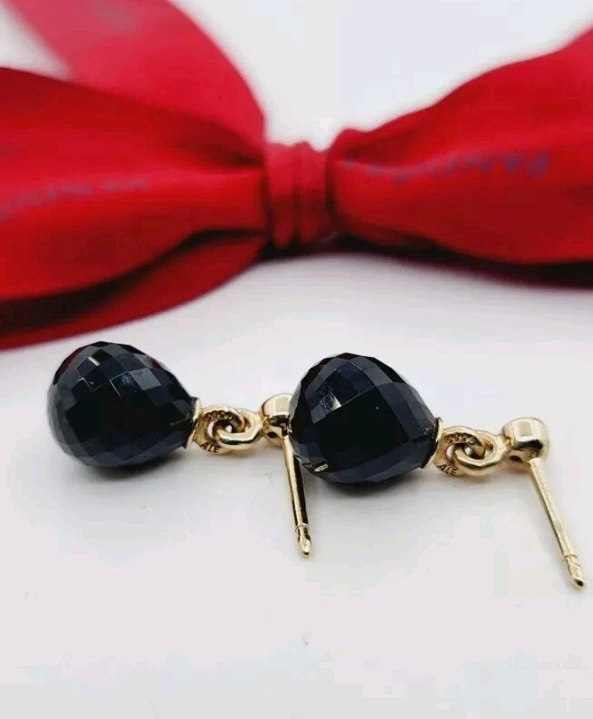 PANDORA - Pendientes oro 14k con gotas cristal negro G585 - 250324NCK Foto 4 de 4