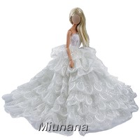 Handmade Princess Wedding Party Dress Gown Clothes With Veil For Barbie Doll Handmade Princess Wedding Party Dress Gown Clothes With Veil For Barbie Doll