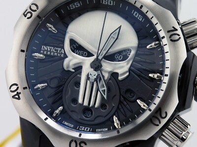 Invicta 32428 Reserve Marvel Punisher Men's 52mm Black Venom *le