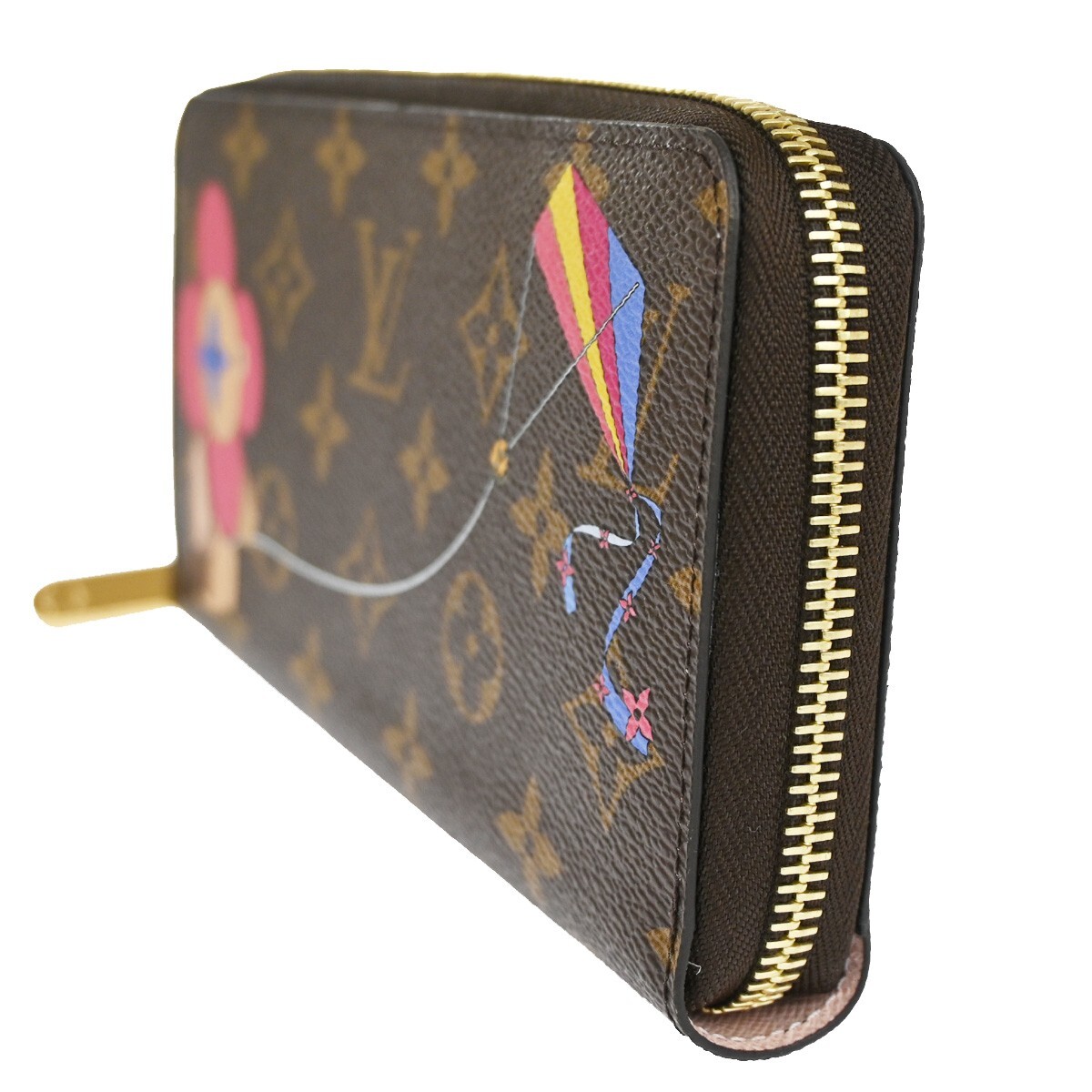 LOUIS VUITTON Zippy Wallet Vivienne Monogram Leather Brown Rose