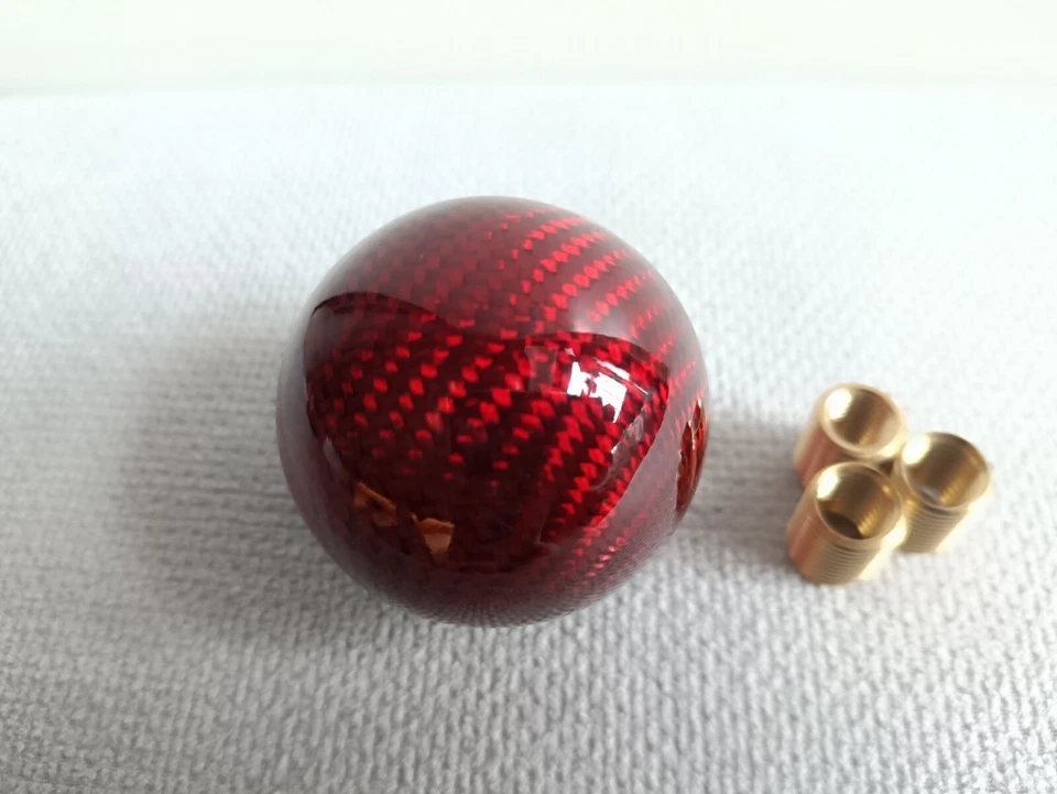 Carbon red shift gear knob for HONDA CIVIC SUBARU MAZDA COROLLA EVO 86 STI LEXUS - Image 2 of 4