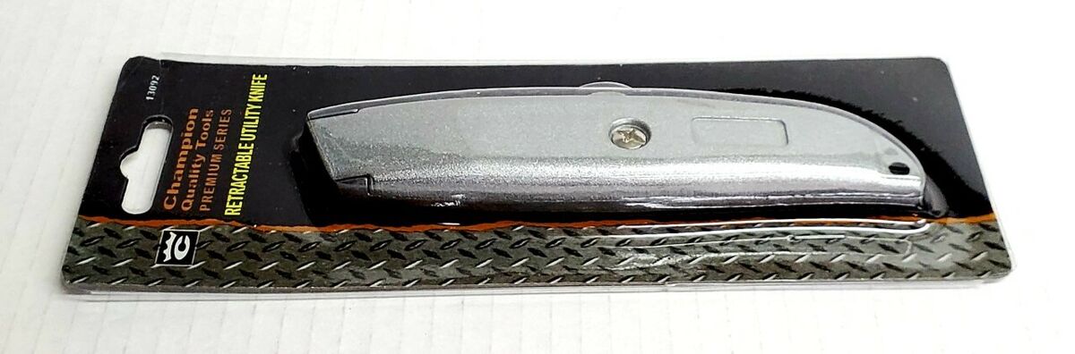 HEAVY DUTY RETRACTABLE UTILITY KNIFE Metal Box Cutter Pocket Razor Slide  Blade