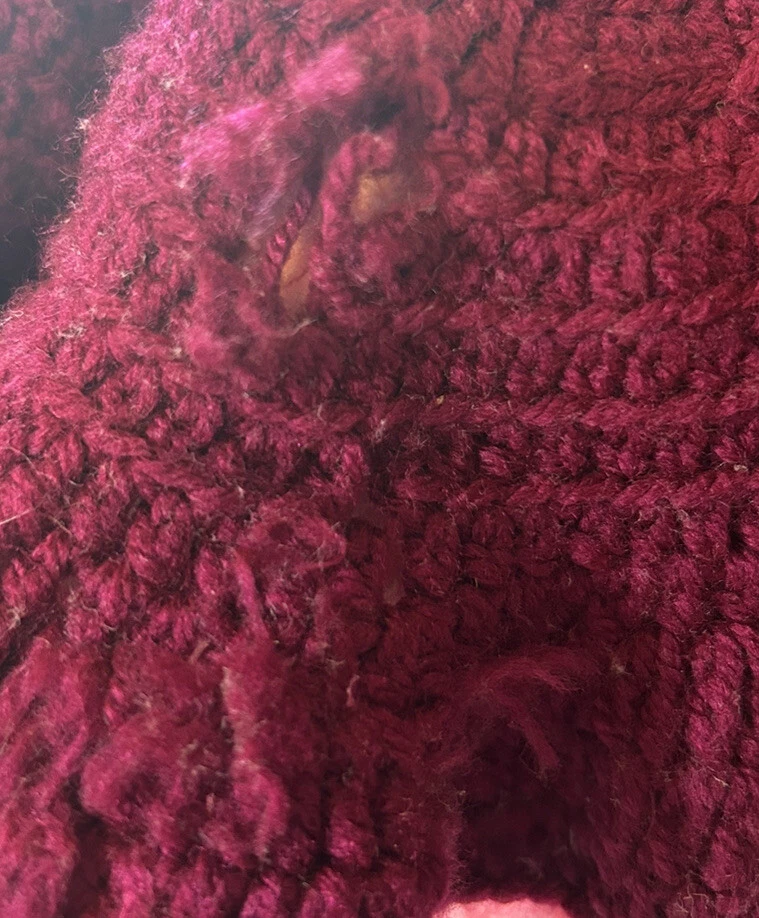 VETEMENTS Grembiule sottolavello vintage vestito bambola fatto a mano vintage rosa bordeaux 11” leggi!