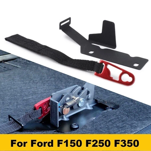 Black Strap Kit - 2-Pack Rear Seat Quick Latch Release For Ford F150 F250 F350 - Picture 2 of 10
