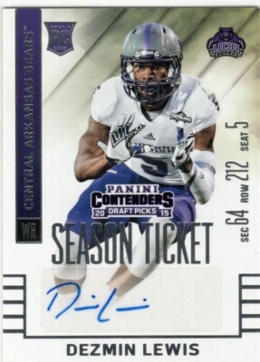 DEZMIN LEWIS 2015 PANINI CONTENDERS DRAFT ROOKIE TICKET AUTO RC