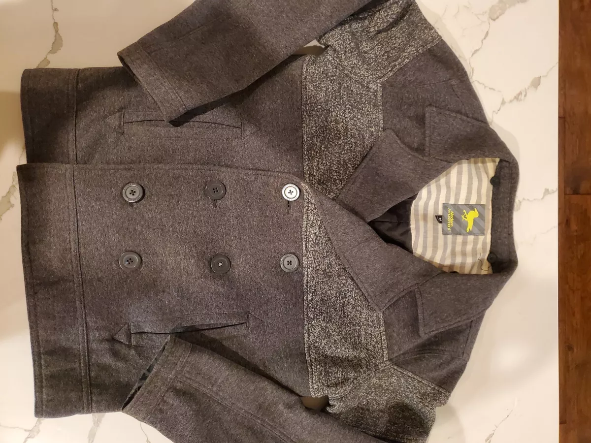 MODERN AMUSEMENT COLOR BLOCK PEACOAT Men s Size Medium Gray Jacket