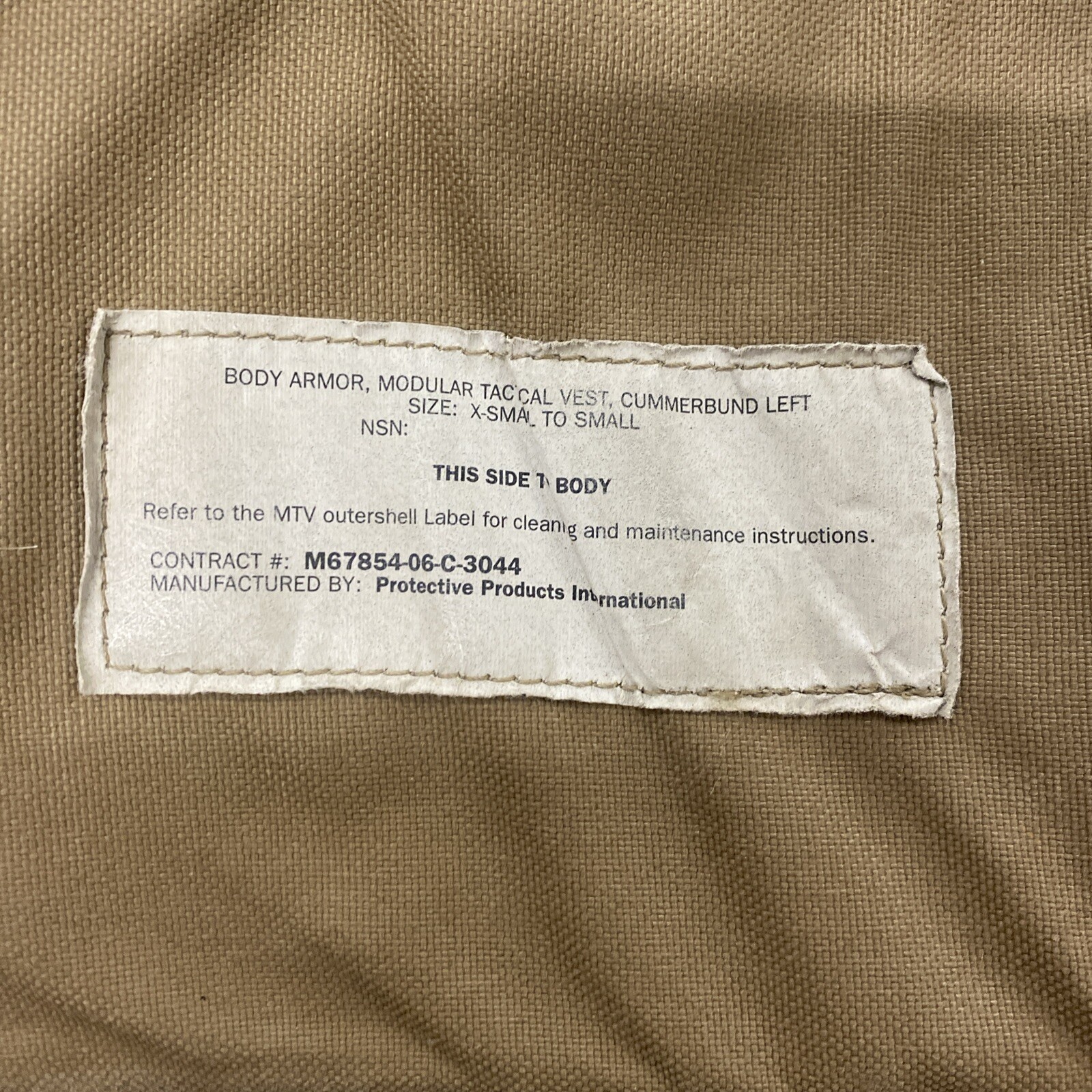 Body Armor Modular Tactical Vest Cummerbund Left & Right X-Small To Small