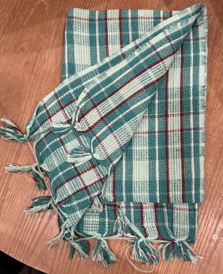 Lightweight Woven Indian Hair Towel 22" x 44" Green - A0312 - Image 2 of 3