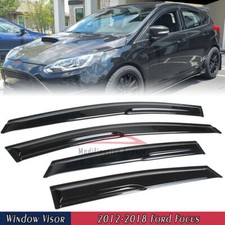 For 2012-2018 Ford Focus 4 Door Jdm 3d Wavy Mugen Style Window Visor Rain Guards