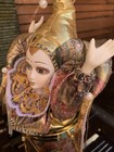 Vintage Porzellan Gold Pflaume Harlekin Puppe Spieluhr 10