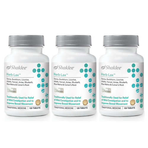 3 x Shaklee HerbLax Herblax 120 Count WeightLoss Constipation Bowel