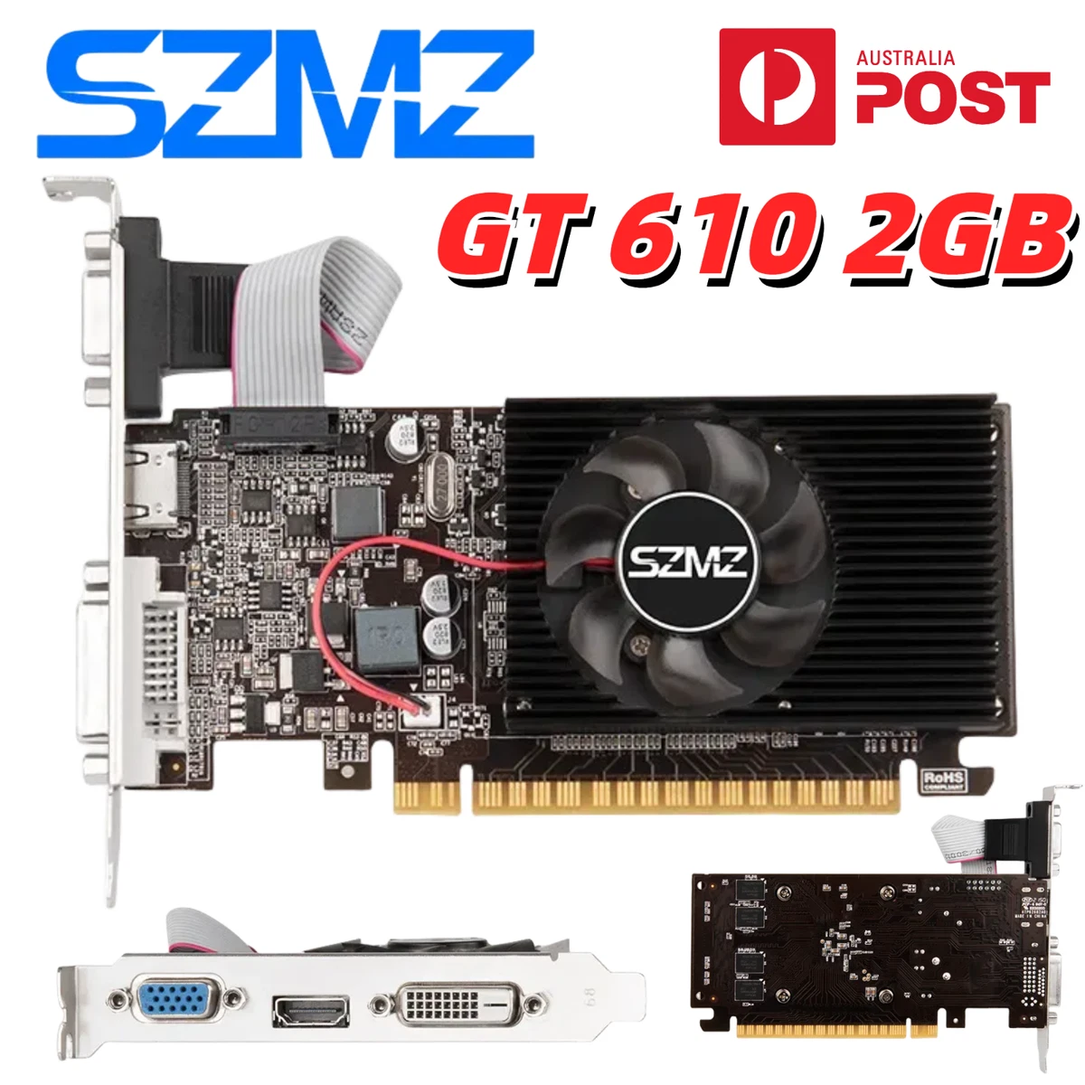 SZMZ NVIDIA GeForce GT 610 2GB Graphics Card DDR3 HDMI VGA DP
