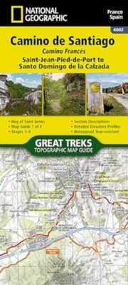 Camino de Santiago -Camino Frances 1 of 4 Map by Nat Geo Maps