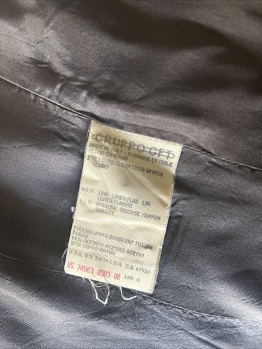 MANI By Giorgio Armani Pantsuit Set Short Sleeve Linen Blend Brown Jacket Pants - Picture 8 of 10