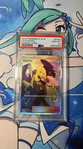 Pokemon Cynthia Hidden Fates Full Art #SV82 PSA 10 Gem Mint - CLEAN!