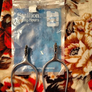 Vintage Stallion Riding Spurs NOS 145_5 Mfg Tulsa OK Original Bag Western
