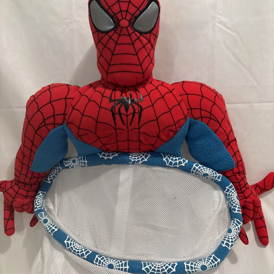 Vintage Marvel Spiderman Web Sling Hanging Hamper 2003 Mesh Laundry Bag - Image 2 of 4