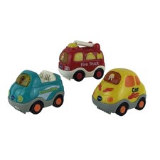 VTech Go Go Smart Wheels Toy Vehicle Lot 3 Fire Truck Car Convertible Tested