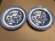 2 -Churchill Blue Willow 11.25" Serving Bowl  NICE!