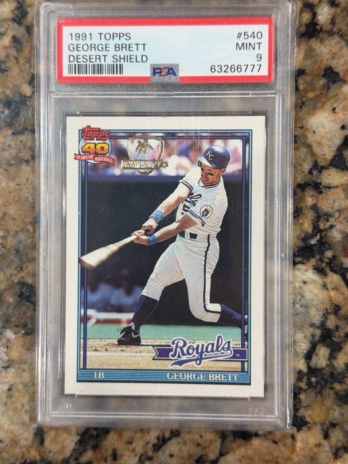 1991 Topps Operation Desert Shield #540 George Brett PSA 9 MINT ROYALS
