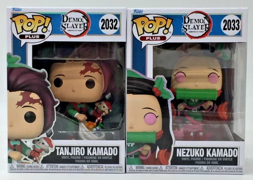 Funko Pop! Demon Slayer PLUS Holiday Tanjiro #2032 & Nezuko #2033  Set of 2