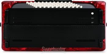Hohner Bravo III 72 Fisarmonica cromatica a chiave per pianoforte - Rosso perla - Foto 4 di 9