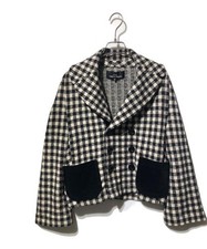 tricot COMME des GARCONS Velour Pocket Wool Blend Double Check Jacket