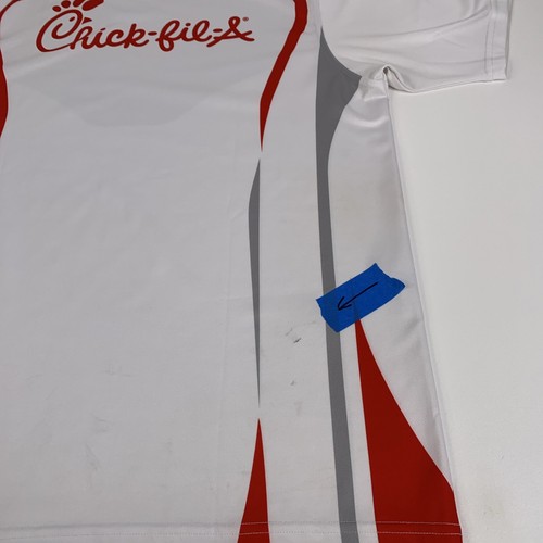 Chick-Fil-A Nylon Hemd RAR Erwachsene Large rot weiß **LESEN** - Bild 11 von 15