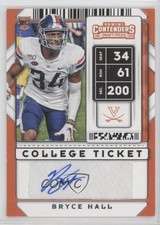 2020 Panini Contenders Draft Picks College Ticket Bryce Hall #174 Auto 10c2