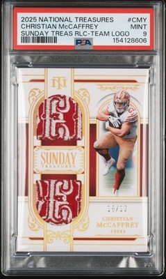 💎 2025 Panini National Treasures Christian McCaffrey NASTY PATCH Pop 1 10/10 💎