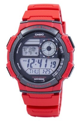 Casio Youth World Time Alarm Weltkarte AE-1000W-4AV AE1000W-4AV Herrenuhr