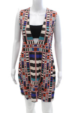 Mara Hoffman Womens Black Aztec V Neck Sleeve...