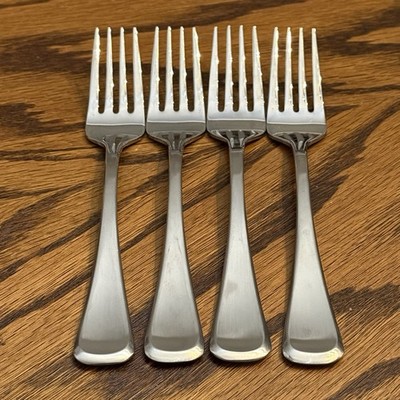 Mikasa Cosmo 4 Salad Forks Satin Stainless Flatware Silverware 7 3/8 