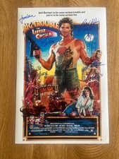 * BIG TROUBLE IN LITTLE CHINA * signed 12x18 poster * HONG, PAX, KWONG + 6 MORE