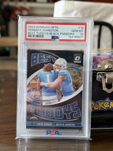 Justin Herbert / Quentin Johnston [Black Pandora] #12 2024 Panini Donruss Optic Best Tuddys card