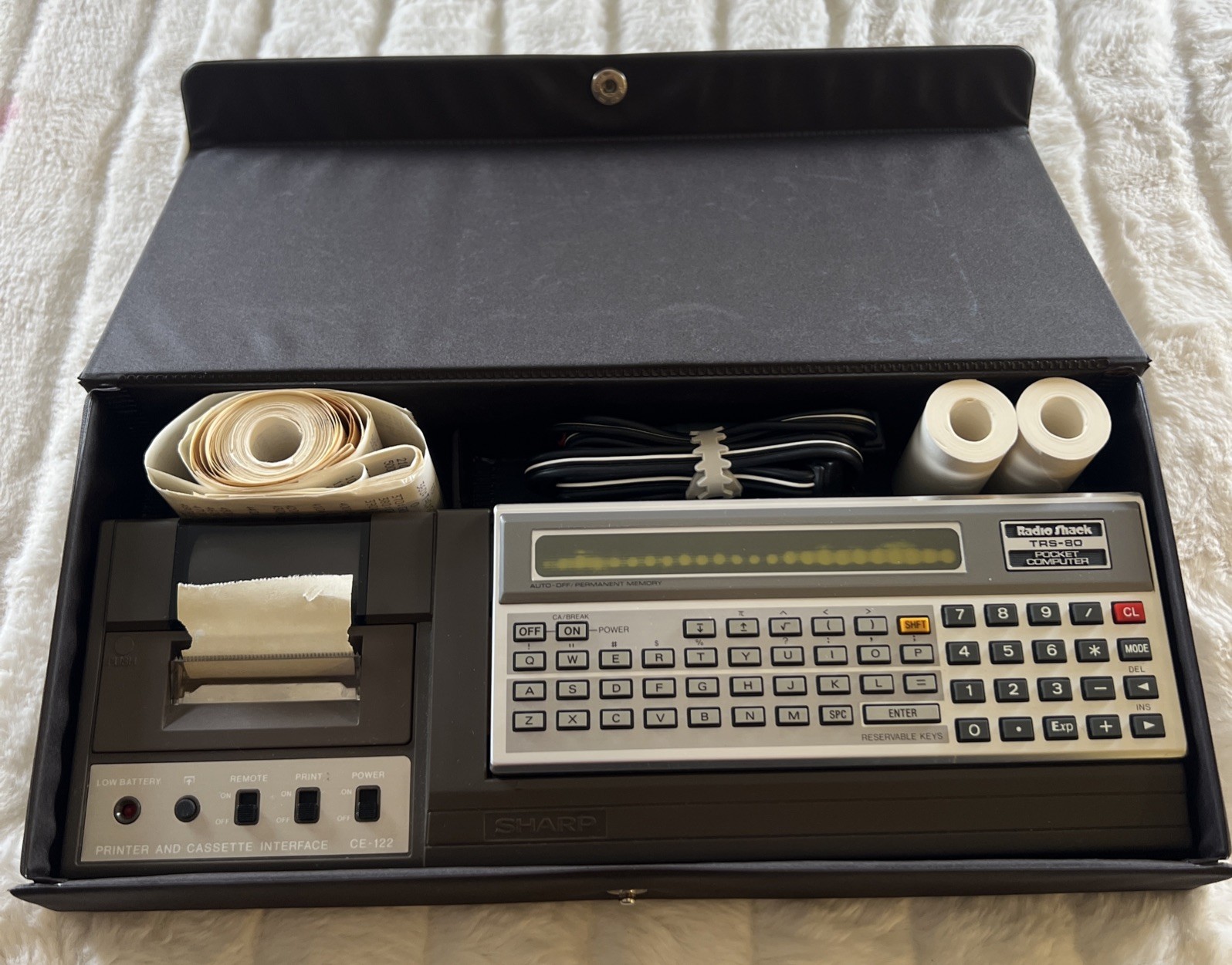 Vintage Radio Shack TRS-80 Pocket Computer w/ Printer Cassette Interface Case