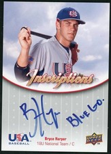 2009 Upper Deck USA Baseball Bryce Harper Blue Inscriptions