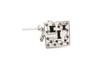 Circuit Board Tie Tack Pin with Chain vintage Necktie Accessory Formal Wear