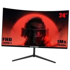 Curved Monitor 100Hz 1ms, Computer Gaming Monitor FHD 24 inch Curved-1K-100Hz