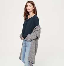 NWT Ann Taylor LOFT Ladder Stitch Emerald Green Long Sleeve Blouse SZ S Petite