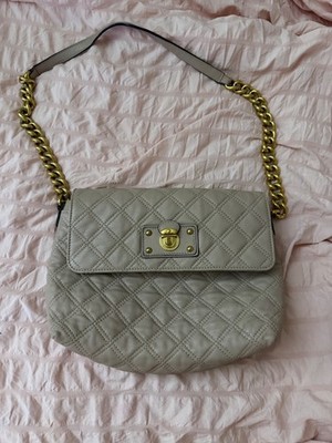 Marc Jacobs XL Single Stone Quilted Lambskin Leather Shoulder Bag Gold SP11 Ital