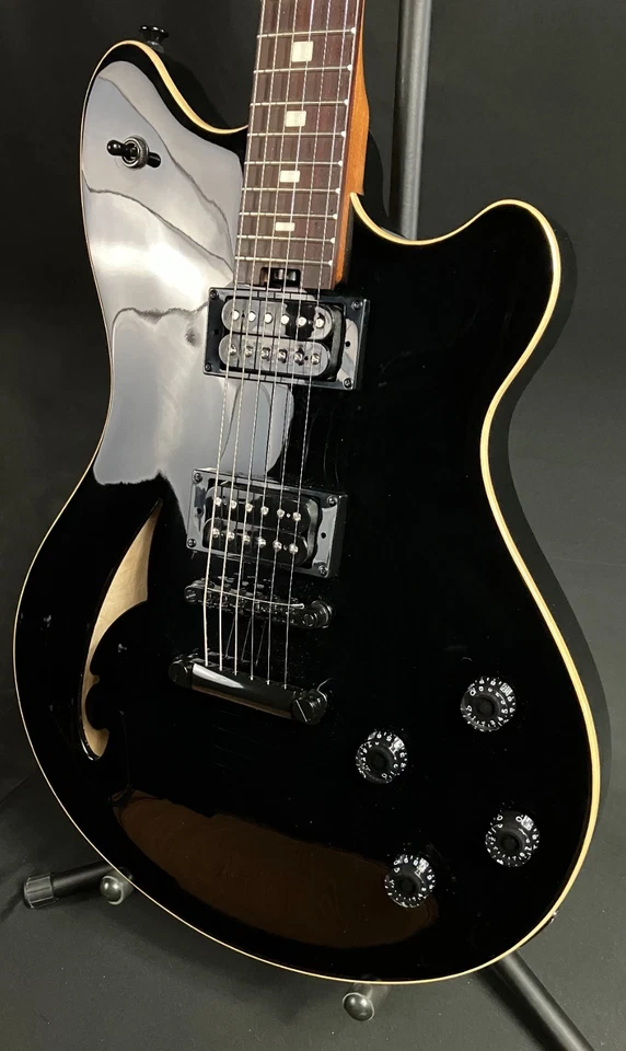 EVH SA-126 Standard Semi-Hollow Body Electric Guitar Piano Black Finish - Image 4 of 4