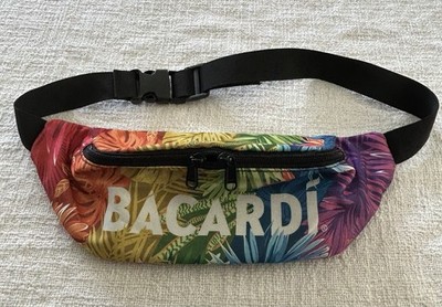 Bacardi Rum Fanny Pack Cross Body Bag Zipped Adjustable  tie dye / Rainbow Color