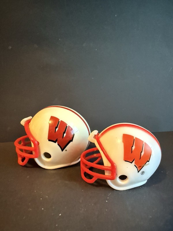 VINTAGE Wisconsin Badgers Mini Football Helmets, Lot of 2
